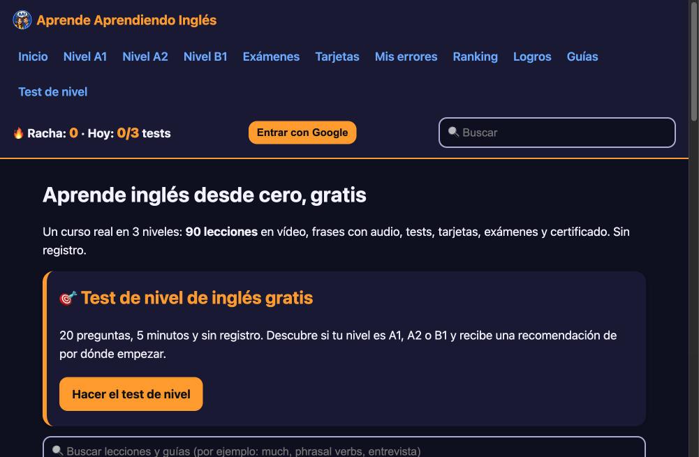 Captura de Aprende Aprendiendo Inglés
